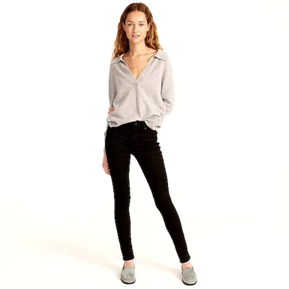 9" mid-rise stretchy toothpick jean